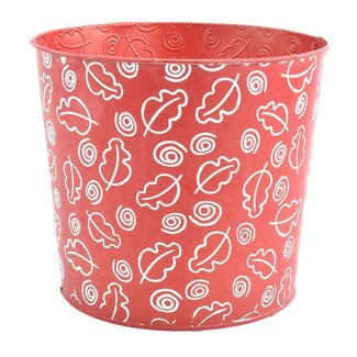 4A Zinken Bloempot Plantenpot “Maud” | Kleur: Rood | Diameter 23 centimeter | Hoogte 20.5 centimeter | Per 10 bloempotten