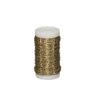 4A Bouillondraad | Kleur: Goudkleurig | Diameter 0.3 millimeter | Gewicht 100 gram | Per rol