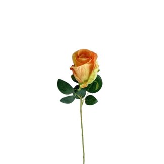 4A Roos Kunstbloem | Kleur: Geel | Rozen Kunstbloemen | Lengte ± 58 centimeter | Per 10 kunstbloemen