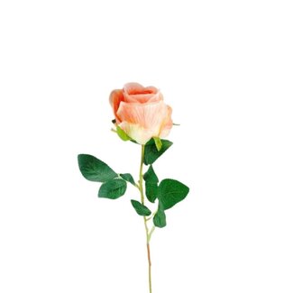 4A Roos Kunstbloem | Kleur: Zalmkleurig | Rozen Kunstbloemen | Lengte ± 58 centimeter | Per 10 kunstbloemen