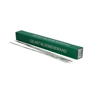 4A Gelakt Bloemendraad | Kleur: Donkergroen | Diameter 0.8 millimeter | Lengte 40 centimeter | Gewicht 2 kilo | Per doos