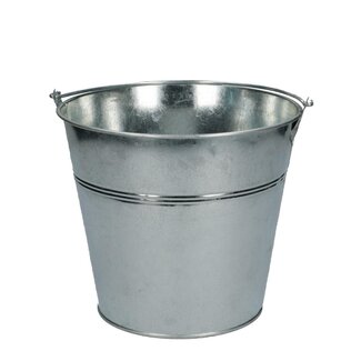 4A Zinc Little Bucket Flowerpot Plant pot | Colour: Silver-coloured | Diameter 17 centimeter | Height 15 centimeter | Capacity 1.5 liter | Per 6 little buckets