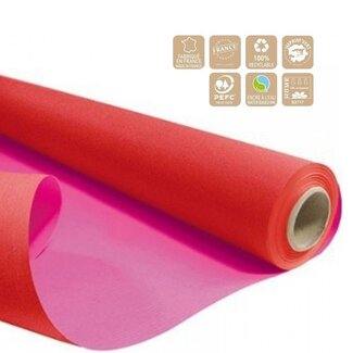 4A Tweezijdig Papier op Rol “Duo” | Kleur: Rood en Roze | Breedte 80 centimeter | Lengte 40 meter | 60 gram/m2 | Per rol