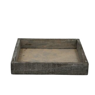 4A Houten Dienblad | Kleur: Grijs | Diameter 20 centimeter | Hoogte 3.5 centimeter | Per 4 dienbladen