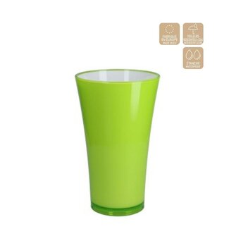 4A Plastic Vase "Fizzy" | Colour: Apple green | Diameter 16 centimetre | Height 27 centimetre | Per vase