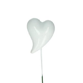 4A Hart Bijsteker “Fun” | Kleur: Natuurlijk Wit | Lengte bijsteker ± 20 centimeter | Diameter hart 4 centimeter | Per 24 bijstekers