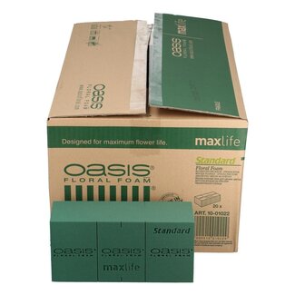 4A Oasis Block Standard | Colour: Green | Length 23 centimetre | Width 11 centimetre | Height 8 centimetre | Per 20 blocks