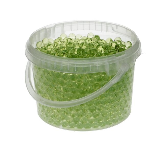 Decogel Pearls | Colour: Apple green | Diameter 9 millimetre | Jar contents 3 litre | Per jar