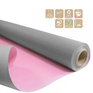 4A Tweezijdig Papier op Rol “Duo” | Kleur: Roze | Breedte 80 centimeter | Lengte 40 meter | 60 gram/m2 | Per rol