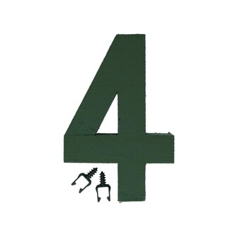 4A Oasis Steekschuim Cijfer “4” | Kleur: Groen | Hoogte 31 centimeter | Per cijfer