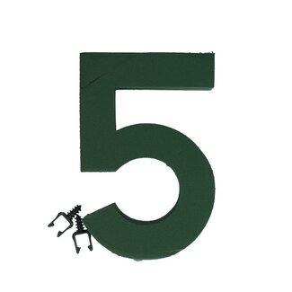 4A Oasis Steekschuim Cijfer “5” | Kleur: Groen | Hoogte 31 centimeter | Per cijfer