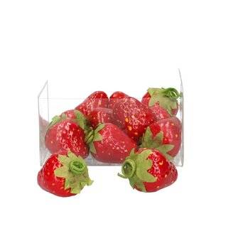 4A Decoration Strawberry | Colour: Red | Length 4 centimetre | Per 12 strawberries