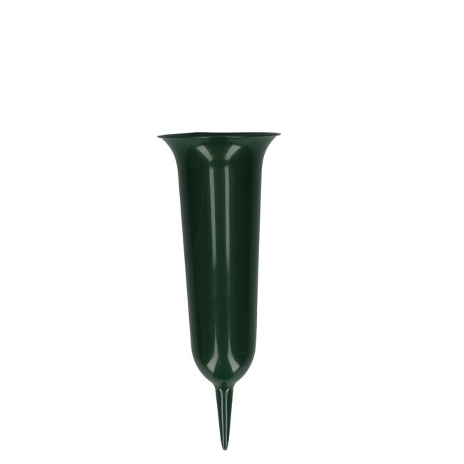 Kunststof Grafvaas | Kleur: Donkergroen | Diameter 12 centimeter | Hoogte 32 centimeter | Per 5 grafvazen