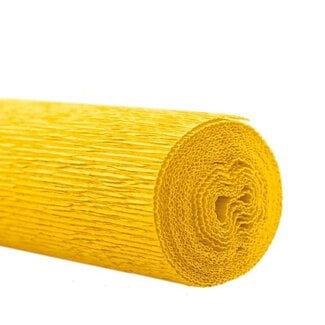 4A Crepepapier op rol | Kleur: Geel | Breedte 50 centimeter | Lengte 2.5 meter | Per 5 rollen