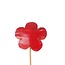 Bloem op stok | Kleur: Rood | Bloem Bijsteker | Diameter 5.5 centimeter | Lengte ± 12 centimeter | Per 12 bijstekers