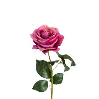 4A Roos Kunstbloem | Kleur: Donkerroze | Rozen Kunstbloemen | Lengte ± 54 centimeter | Per 6 kunstbloemen