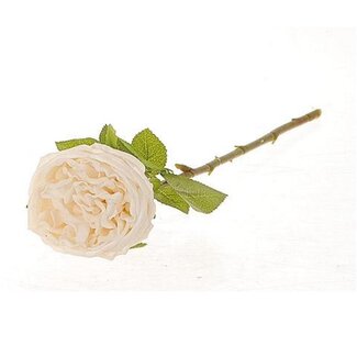 4A Roos Kunstbloem | Kleur: Natuurlijk Wit | Rozen Kunstbloemen | Lengte ± 44 centimeter | Per 6 kunstbloemen