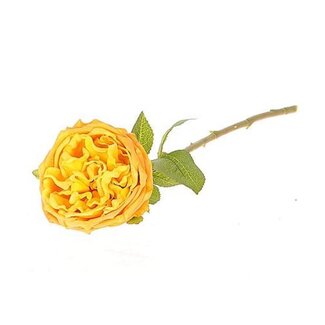 4A Roos Kunstbloem | Kleur: Geel | Rozen Kunstbloemen | Lengte ± 44 centimeter | Per 6 kunstbloemen