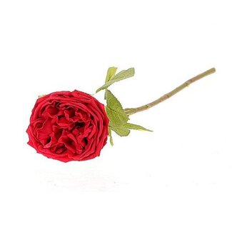 4A Roos Kunstbloem | Kleur: Rood | Rozen Kunstbloemen | Lengte ± 44 centimeter | Per 6 kunstbloemen