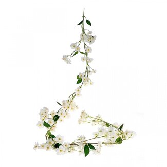 4A Cherry blossom Artificial flowers Decorative garland | Colour: Natural White | Cherry garland | Length 170 centimeter | Per decorative garland