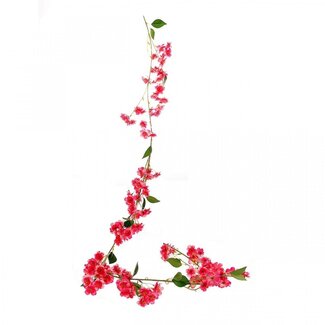 4A Cherry blossom Artificial flowers Decorative garland | Colour: Fuchsia | Cherry garland | Length 170 centimeter | Per decorative garland