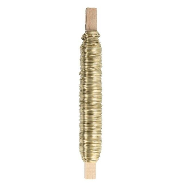 Metaal Draad | Kleur: Goudkleurig | Diameter 0.5 millimeter | Gewicht 100 gram | Per rol