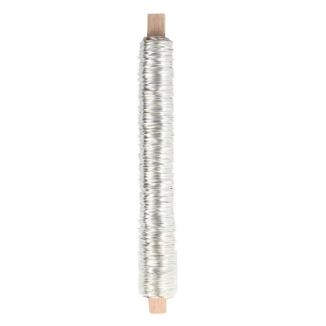 Metaal Draad | Kleur: Zilverkleurig | Diameter 0.5 millimeter | Gewicht 100 gram | Per rol