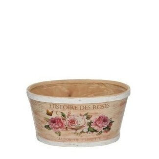 4A Houten Bloempot Plantenbak “Histoire” | Kleur: Roze Wit | Lengte 22 centimeter | Breedte 18 centimeter | Hoogte 11 centimeter | Per 10 plantenbakken