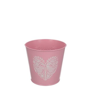 4A Zinc Flower Pot “Lovebird” | Colour: Pink | Diameter 12.5 centimetre | Height 11.5 centimetre | Per 10 flower pots