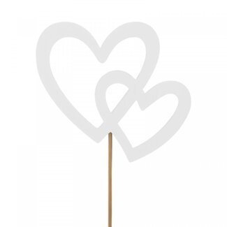 4A Hart Bijsteker “My Love” | Kleur: Natuurlijk Wit | Diameter 7.5 centimeter | Lengte bijsteker ± 10 centimeter | Per 25 bijstekers