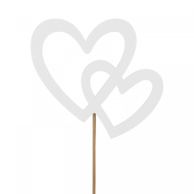 Hart Bijsteker “My Love” | Kleur: Natuurlijk Wit | Diameter 7.5 centimeter | Lengte bijsteker ± 10 centimeter | Per 25 bijstekers