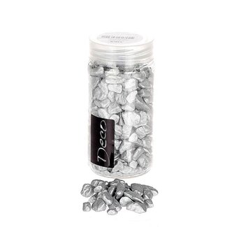 4A Decoratie Stenen | Kleur: Zilverkleurig | Diameter 9 - 13 millimeter | Inhoud pot 370 milliliter | Per pot