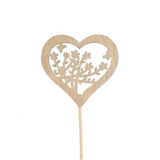 4A Heart Pick “Flori” | Colour: Light brown | Pick length ± 50 centimeter | Heart diameter 7 centimeter | Per 25 picks