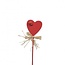 Heart with Ladybird Pick | Colour: Red | Length pick ± 20 centimeter | Diameter heart 4 centimeter | Per 24 picks