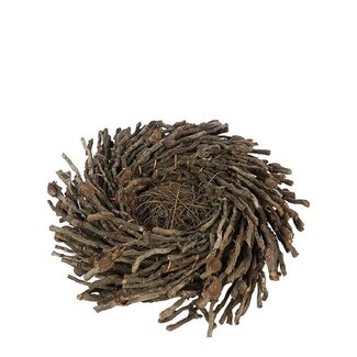 4A Wooden Flowerpot Planter of Twisted Twig | Colour: Brown | Diameter 33 centimeter | Height 10 centimeter | Per flowerpot