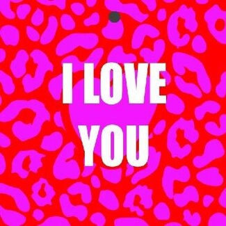 4A Card Label “I love you” | Colour: Pink | Length 7 centimetre | Width 7 centimetre | Per 20 cards