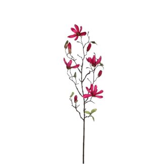 4A Magnolia Kunstbloem | Kleur: Donkerroze | Lengte ± 75 centimeter | Per 12 kunstbloemen
