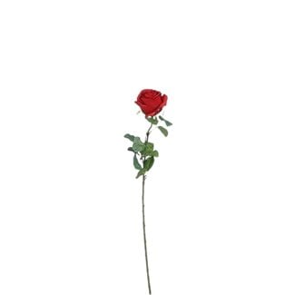 4A Roos Kunstbloem | Kleur: Rood | Rozen Kunstbloemen | Lengte ± 69 centimeter | Per 12 kunstbloemen