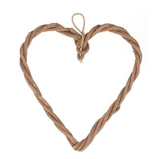 4A Houten Hart Hanger Decoratie | Kleur: Lichtbruin | Lengte 35 centimeter | Breedte 35 centimeter | Dikte 3 centimeter | Per 8 harten