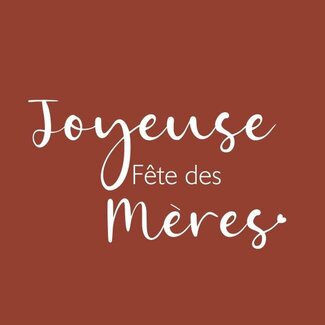 4A Greeting card “Joyeuse Fête de Mère” | Colour: Darkred | Length 7 centimetre | Width 7 centimetre | Per 20 cards