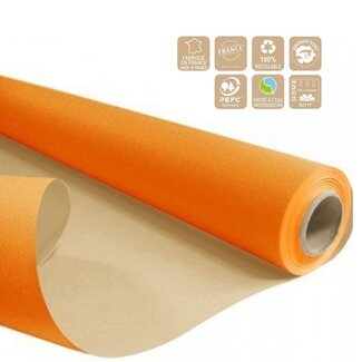 4A Tweezijdig Papier op rol | Kleur: Oranje | Breedte 80 centimeter | Lengte 50 meter | 60 gram/m2 | Per rol