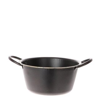 4A Zinken Schaal Bloempot Plantenpot | Kleur: Zwart | Diameter 25.5 centimeter | Hoogte 12 centimeter | Per 15 schalen