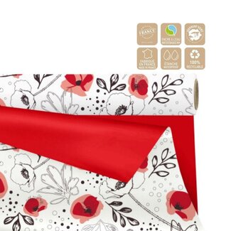4A Double-sided Matte Foil on roll “Lilou” | Colour: Red | Width 80 centimeter | Length 25 meter | Per roll