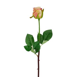 4A Rose Artificial flower | Colour: Cream-coloured | Roses Artificial flowers | Length ± 46 centimetre | Per 24 artificial flowers