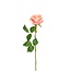 Roos Kunstbloem | Kleur: Roze | Rozen Kunstbloemen | Lengte ± 54 centimeter | Per 6 kunstbloemen