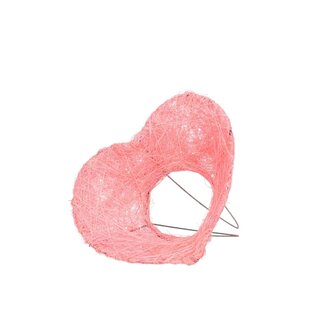4A Sisal Bouquet Holder Heart | Colour: Pink | Diameter 14 centimeter | Per 10 bouquet holders