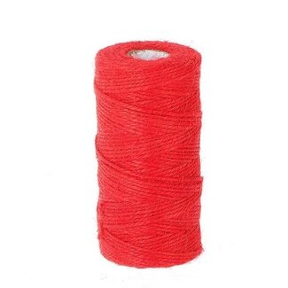 4A Jute Cord Wire | Colour: Red | Diameter 2 millimeter | Length 100 meter | Per roll