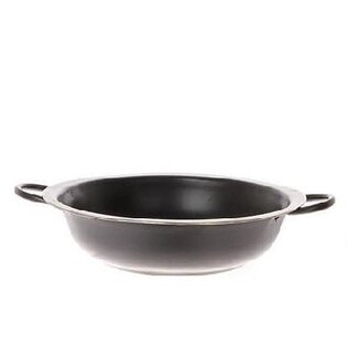 4A Zinken Schaal Bloempot Plantenpot | Kleur: Zwart | Diameter 29 centimeter | Hoogte 7.5 centimeter | Per 8 schalen