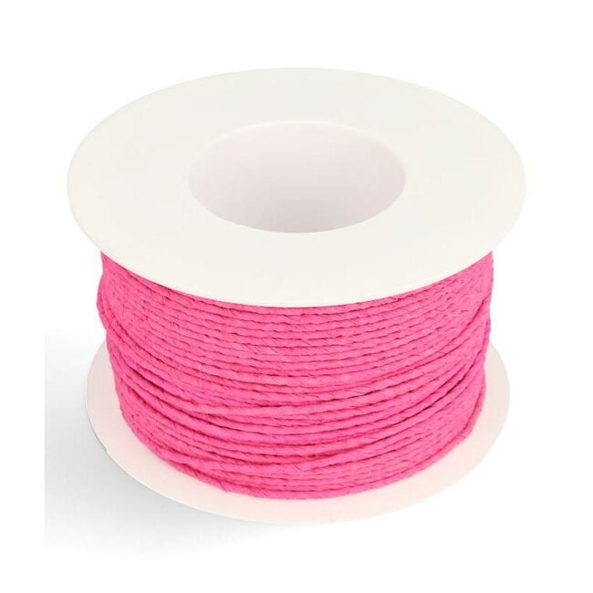 Papierdraht | Farbe: Fuchsia | Durchmesser 2 millimeter | Länge 100 meter | Pro Rolle