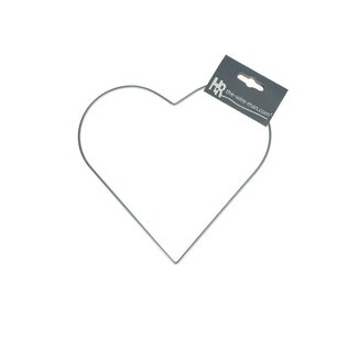 4A Metalen Hart Draad Frame | Kleur: Zilverkleurig | Diameter 25 centimeter | Per 10 harten